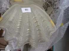 A vintage / retro clam shell light shade etc