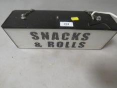 A vintage double sided illuminating cafe sign