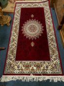 A quality silk red rug 200 x 100 cm
