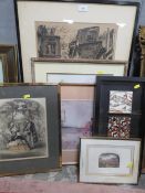 A quantity of picture and prints to include watercolour and a ltd edition engraving