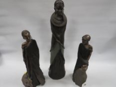 Three African tribal figures