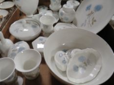 A tray of Wedgwood Ice Rose pattern decorative ceramics
