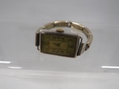 A ladies Art-Deco silver cased wristwatch
