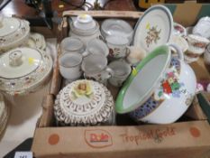 Three trays of assorted ceramics to include, Royal Crown Derby, Denby etc