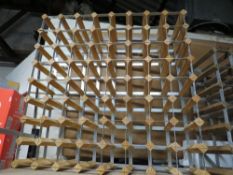 A 64 bottle storage rack