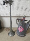 A vintage single air horn together with a vintage paraffin kettle ? (2)