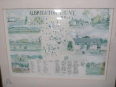 A quantity of assorted gilt framed prints to include an Albrighton Hunt signed print