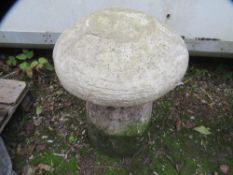 A vintage mushroom staddle stone