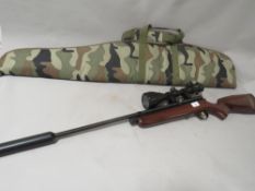 A SMK QB78DL rifle CAL 5.5mm with Excelban 3-9x56EG scope with silencer and carry bag