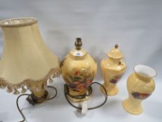 A selection of Aynsley Orchard Gold items
