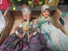 A vintage boxed Mamola string instrument, Indian puppet etc.