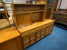 A mid century teak display unit W 153 cm
