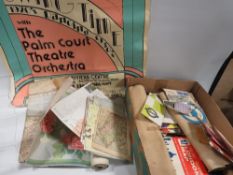 A military map and a quantity of other maps and ephemera