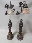 A pair of figural table lamps