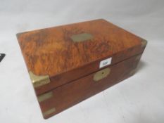 A vintage brass bound writing slope