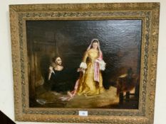 A naive late 18/early 19th century oil on canvas 38 x 48 cm