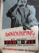 Three original Massey Ferguson 1950s advertising posters for Farm Fit