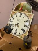 W Norris of Newport - An antique thirty hour painted face longcase clock movement with pendulum