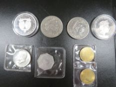 A small collection of mainly commemorative coins, to include Alderney 2017 silver five pounds, a