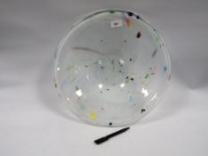 A large circular studio art glass Murano style bowl
