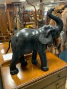 A large leather style elephant model H 76 cm