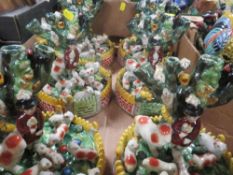 Six Staffordshire style farm scene tableaus