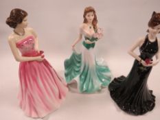 A Royal Doulton figurine 'Tender Is The Heart', together with Coalport figurine 'Stunning in Black',