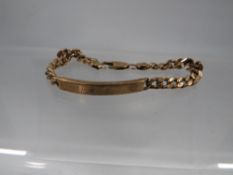 A hallmarked 9ct gold ID bracelet, approx weight 9.7 g