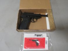 A boxed Crosman 338CO2 semi automatic air pistol BB repeater