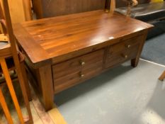 A four drawer coffee type table H 50 cm W 120 cm