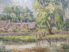 Phyllis Morgans - a pair of impressionist oils on board 'Upper Slaughter' and 'Snowshill',together