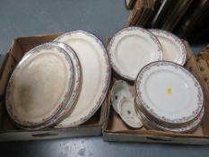 Two trays of Booths dinnerware