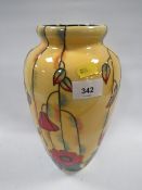 A large Old Tuptonware vase decorated with poppies