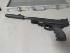 A Wembley Typhoon P0WR/LOK air rifle and silencer A/F in hard shell carry case