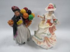 A Royal Doulton figurine 'Biddy Penny Farthing', together with 'Rose' (2)