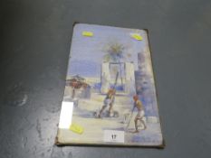 C. Ernest Jackson watercolour of Mombasa, East Africa, depicting figures at a well
