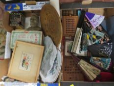 Two trays of assorted Oriental items