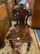 A William IV mahogany hall chair