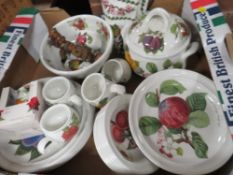 A large tray of Portmeirion Pomona tea and dinnerware etc