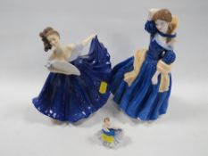A Royal Doulton figurine 'Elaine' signed to base, together with 'Cathy' and a miniature 'Elaine' (