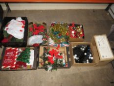 A very large selection of vintage Christmas decorations to include vintage glass baubles, pop up