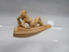 An antique finely carved Meerschaum pipe