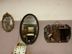 Three wall mirrors to include a Deco example and a rope twist example. (3)
