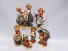 Six assorted Goebel Hummel figures