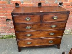 A 19th century mahogany chest of five drawers W 111 cm