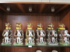 Six Staffordshire style novelty bear teapots A/F