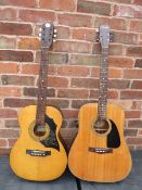 Two vintage acoustic guitars, comprising a Fender DG-3 (95120253) and a K 320 example