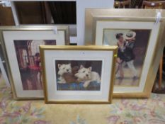 A signed limited edition print of Westie dogs entitled 'Teddy Boys' by Nigel Hemmings, together with