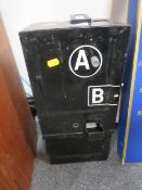 A vintage enamel telephone box exchange unit