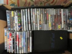 A PlayStation 2 with games